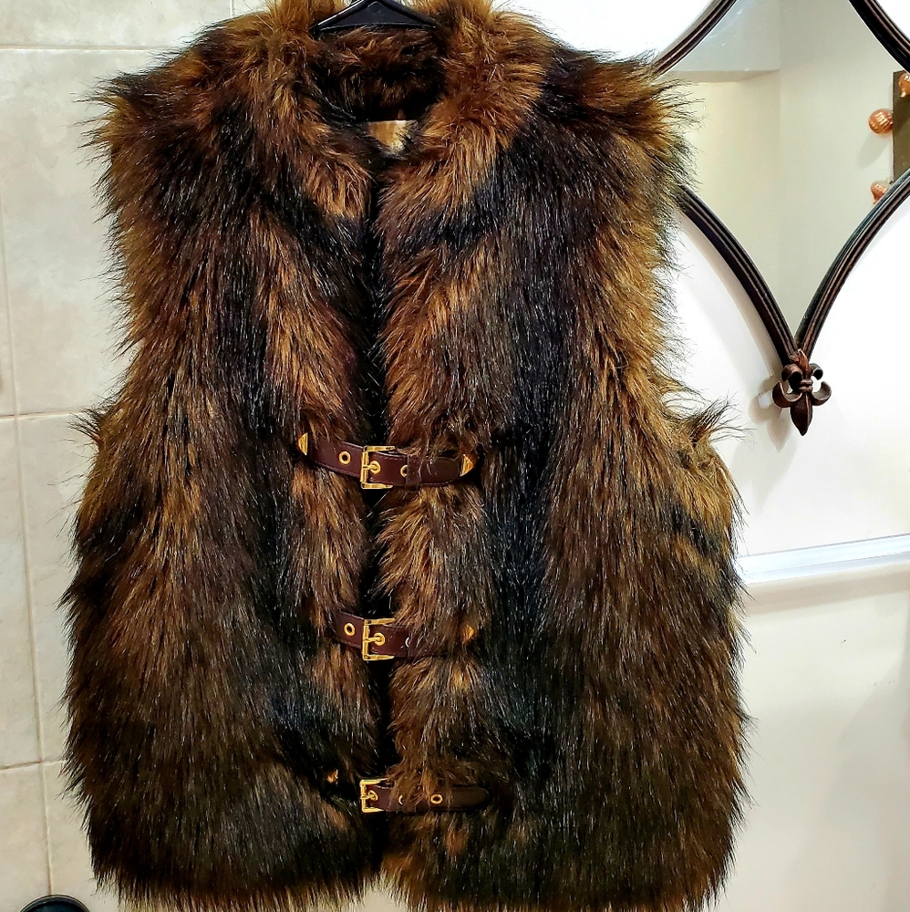 Michael Kors Faux Fox Fur Vest